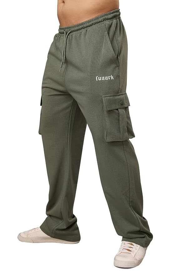 FUAARK Pinnacle Pocket Pants Men, Comfort Loose/Oversize Fit Trousers Track Pants