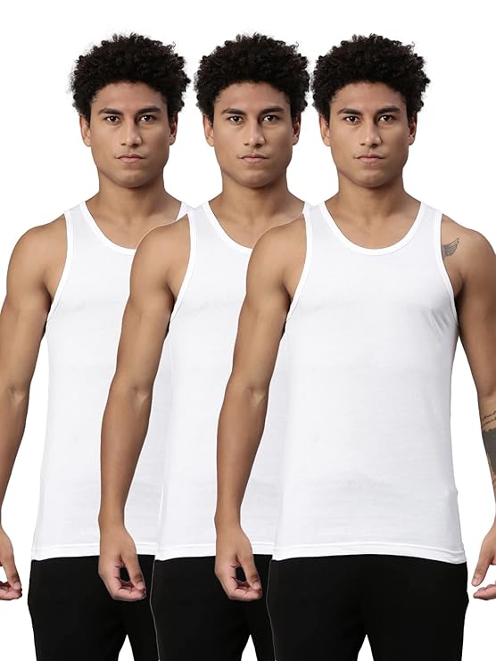 Levi's Men Cotton 012 Classic Vest with Side Branding, Tag Free Comfort & Smartskin Technology