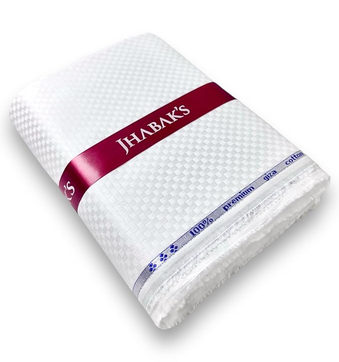 JHABAK'S Luxuria Giza Cotton Unstitched Shirt Fabric for Men – Soft Cotton Material for Tailoring & Casual Wear – Fit Outfits