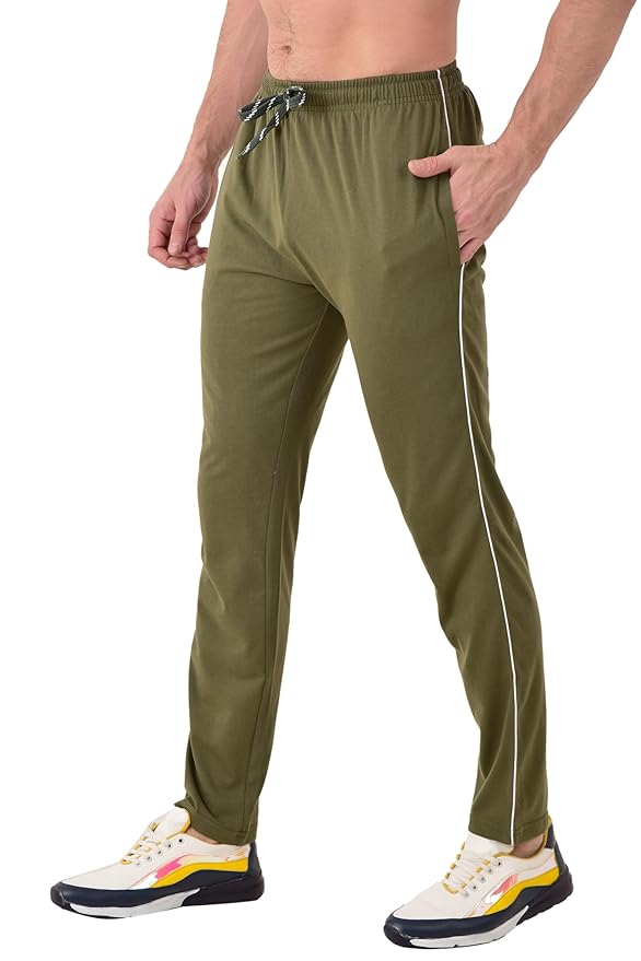 RELIGHT WEARS Cotton Track Pant for Men | Lower for Man | Comfortable Lower Men with Zip Pocket for Gym, Sports & Casual Wear