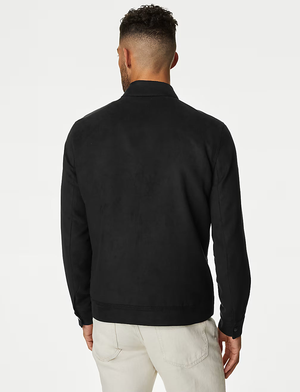 Faux Suede Harrington Jacket