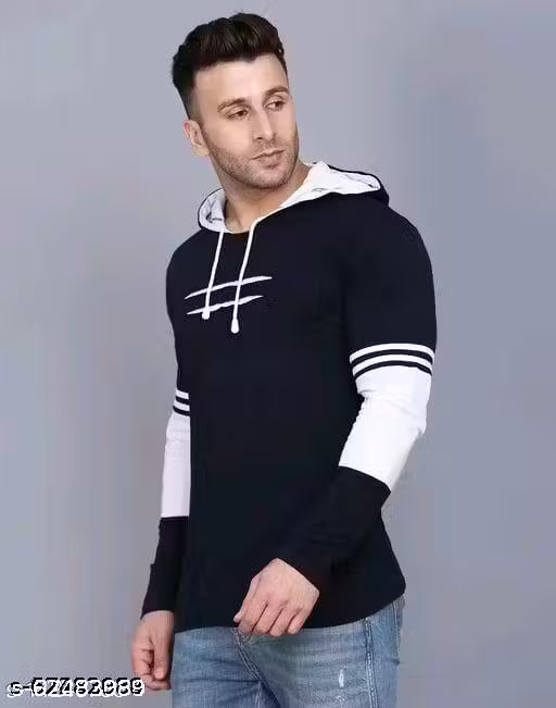 Men's Cotton Hooded Neck Long Sleeve Sweatshirt"