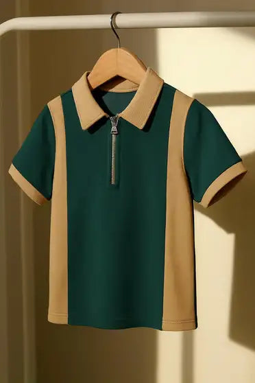 Color Block Men Beige, Green T-Shirt