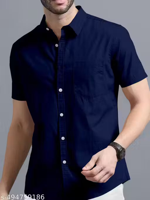 Ethnic Trendz Men Regular Fit Solid Spread Collar Formal Shirt
