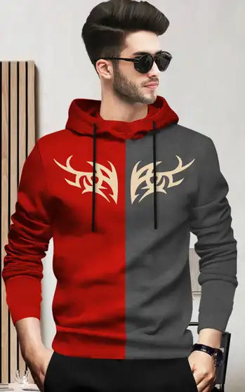Printed Men Red, Grey T-Shirt