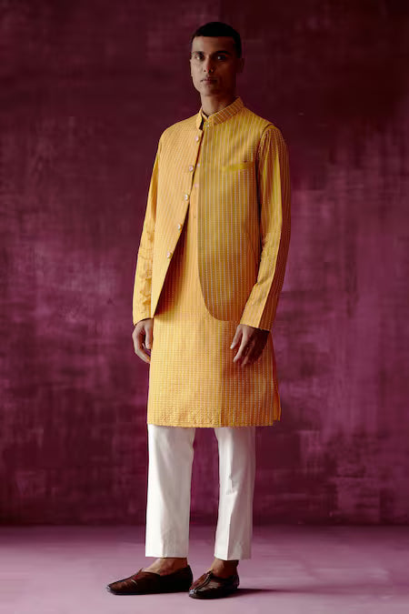 Pouli Pret  Off White Cotton Silk Pant
