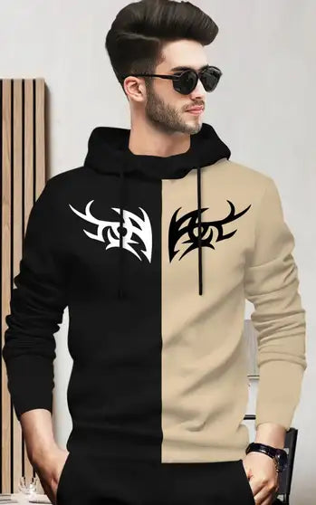 Printed Men Black, Beige T-Shirt